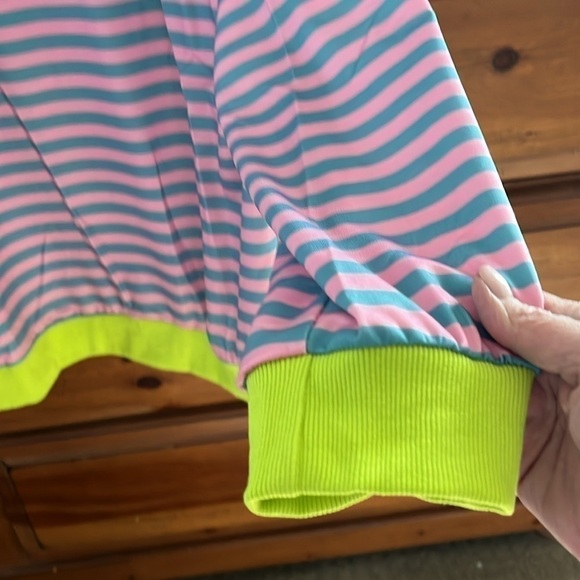 Women’s Pink And Green Striped Long Sleeve Top Size XL (12-14) NWOT - Picture 2 of 8